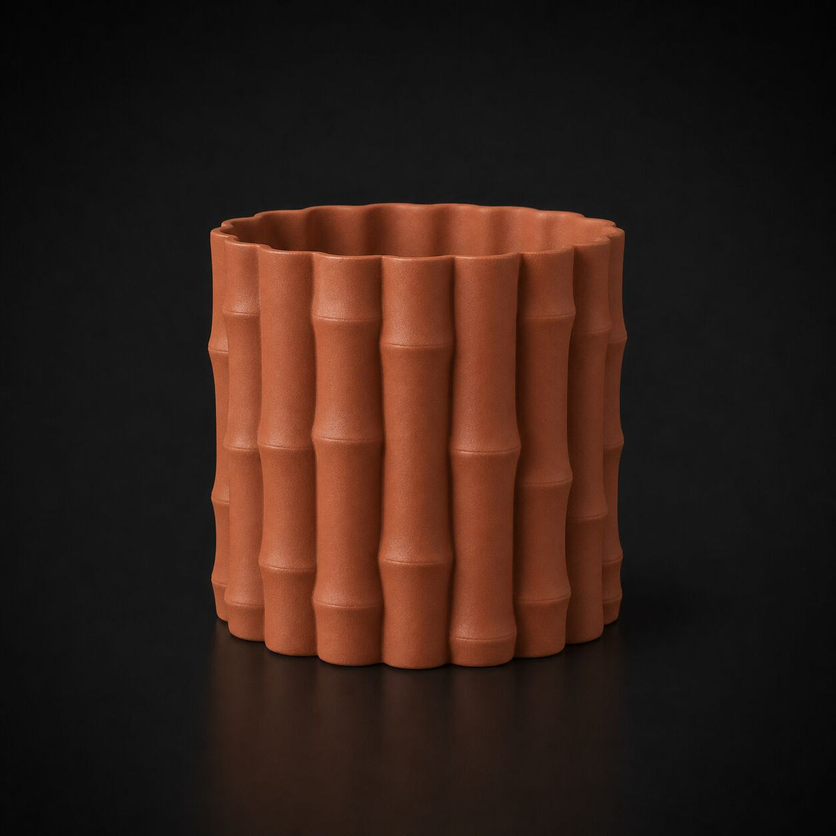 Bamboo Shaped Planter Terracotta