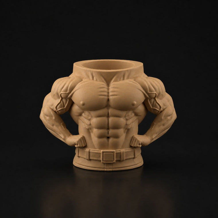 Bodybuilder Pen Holder in Caramel
