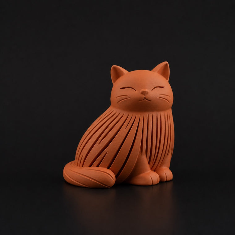 Cat Decor in Terracotta finish