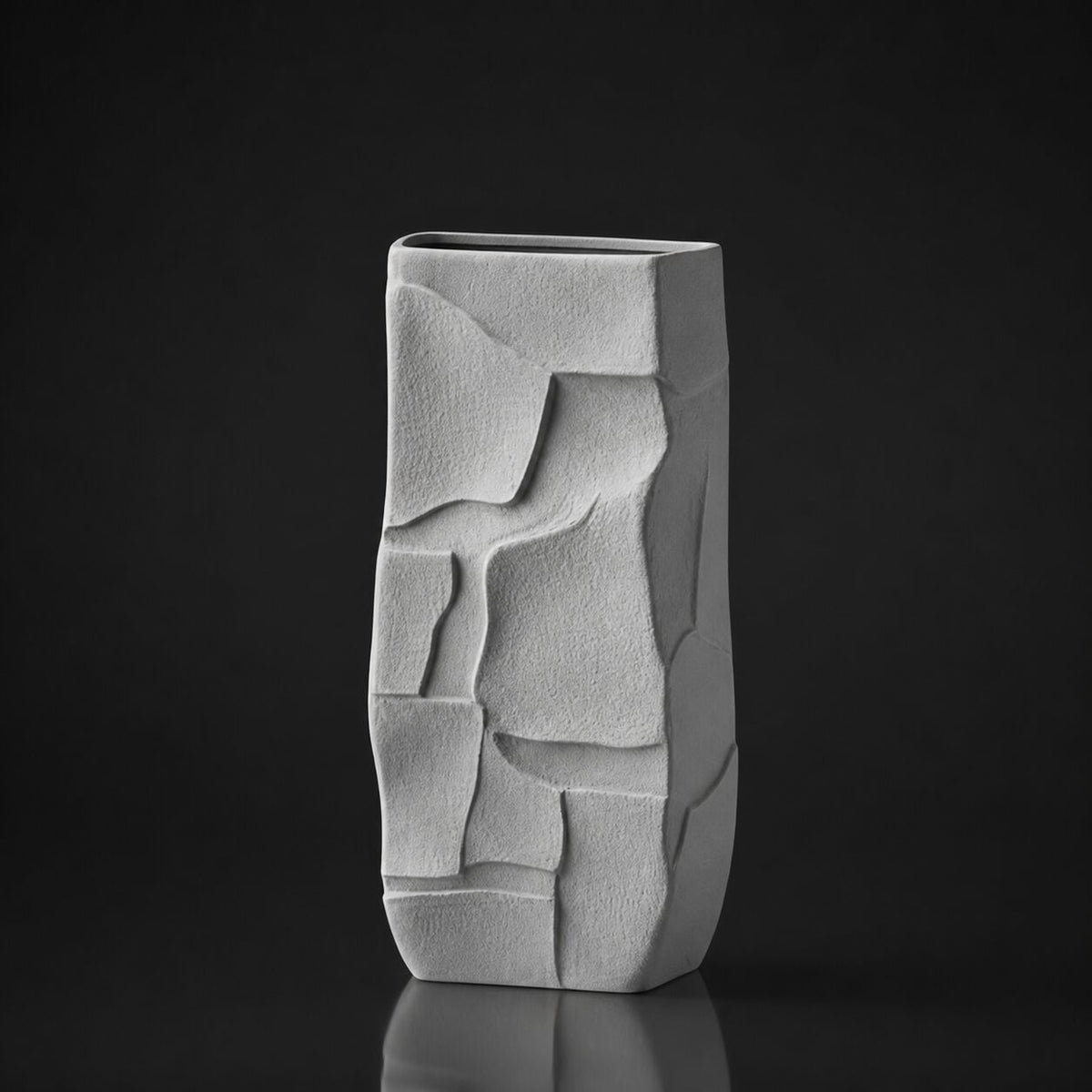 Clay Textured Vase Gray