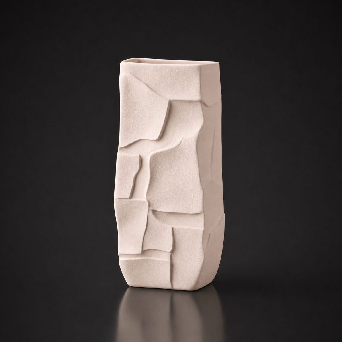 Clay Textured Vase Matte Beige