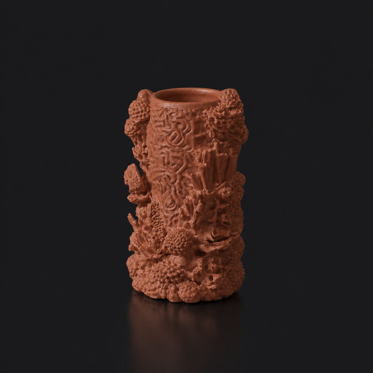 Coral vase Brown