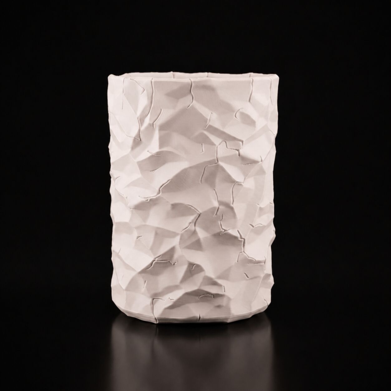Crumbled Pen Holder in Matte Beige
