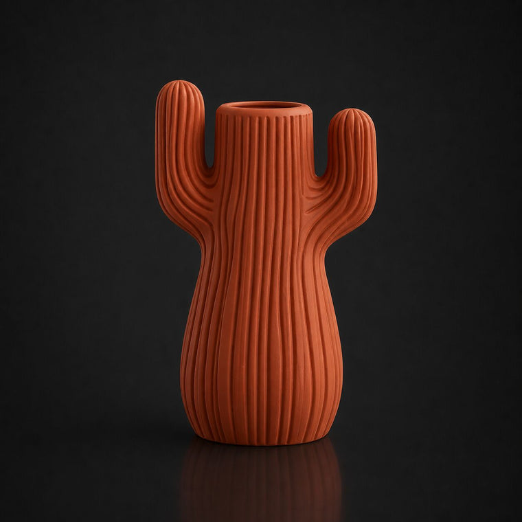 Desert Cactus Charm Vase (Only vase) Brown