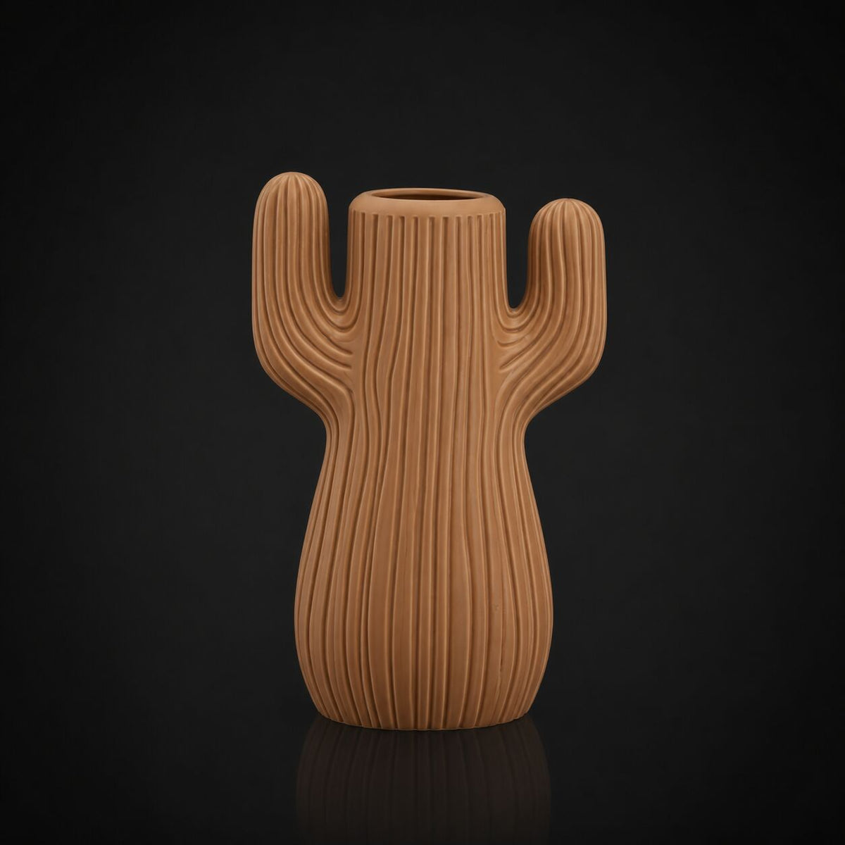 Desert Cactus Charm Vase Caramel
