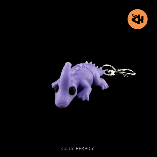 Dinosaur, purple keychain