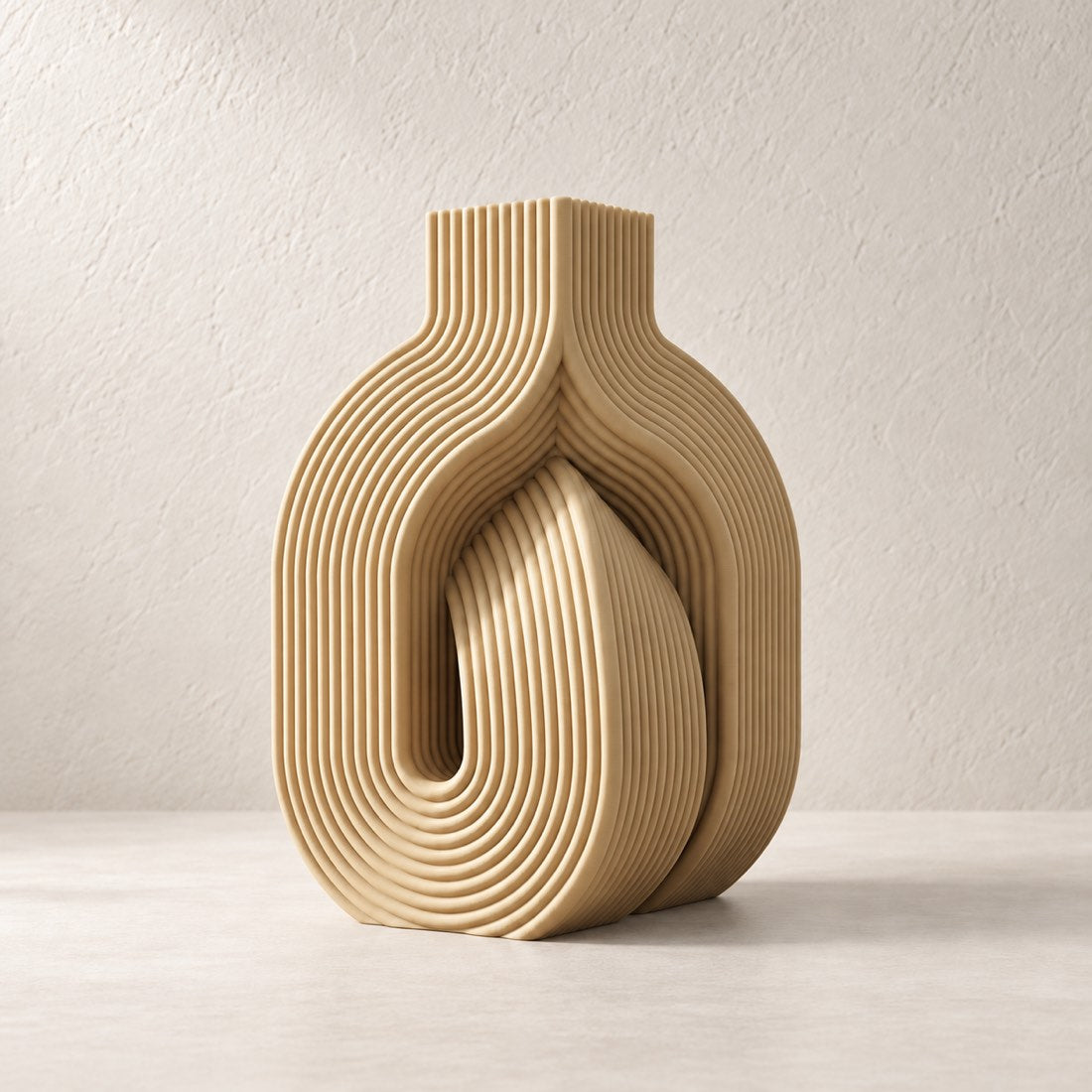 Entwine Vase in Desert Tan (#E8DBB7), 7 inch