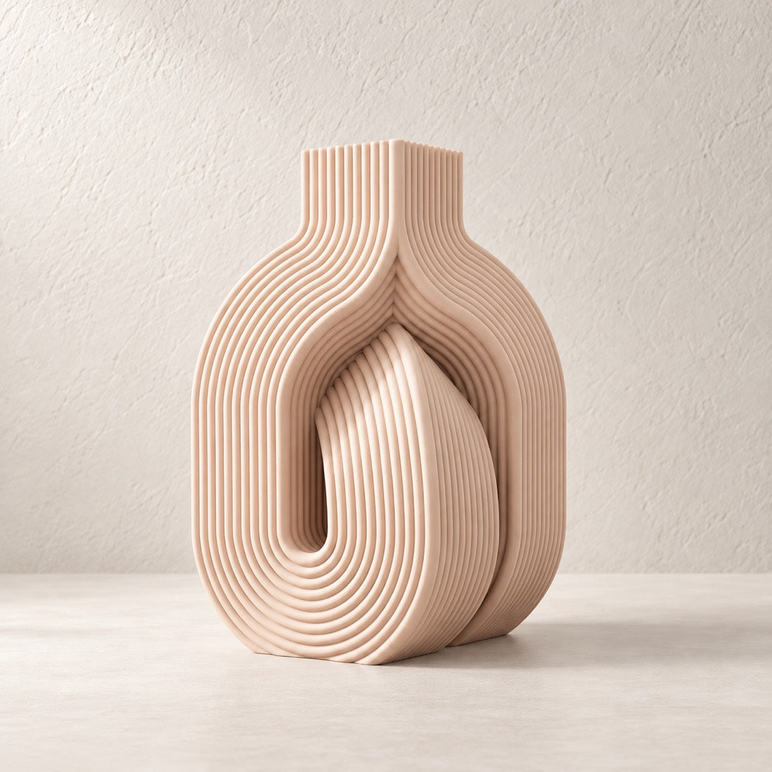 Entwine Vase in Matte Beige (#F7E5DE), 7 inch