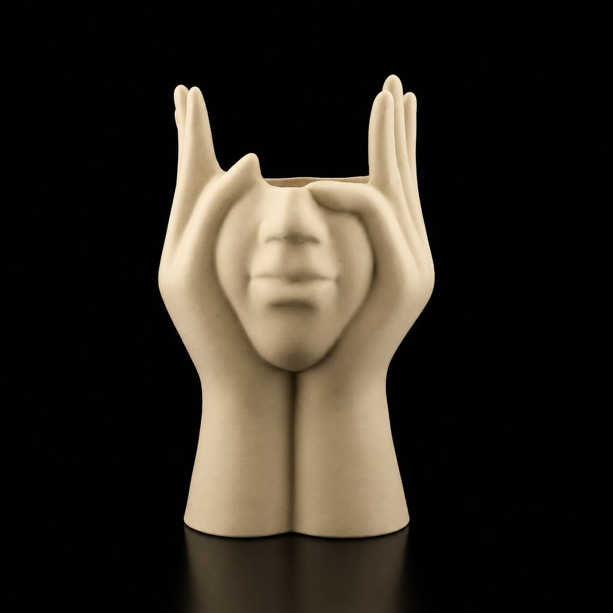 Face Pen Holder in Desert Tan