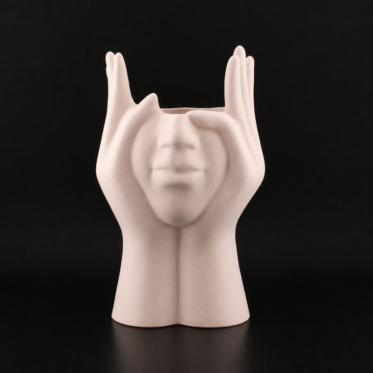 Face Pen Holder in Matte Beige