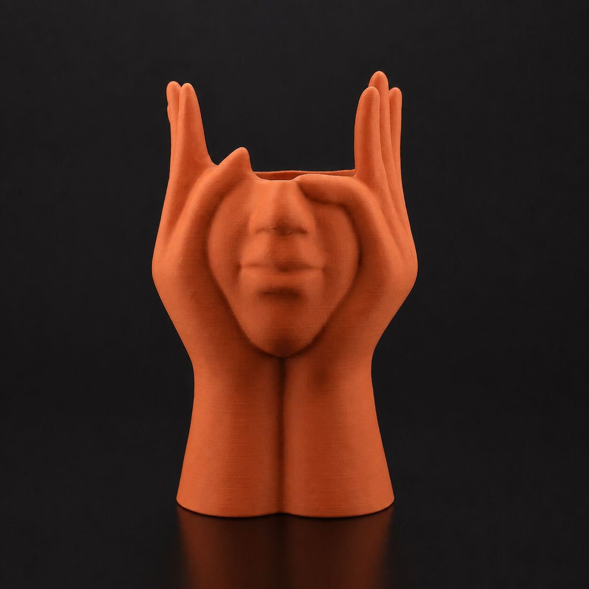 Face Pen Holder in Terracotta