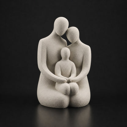 Family Hug Sculpture in Bone White