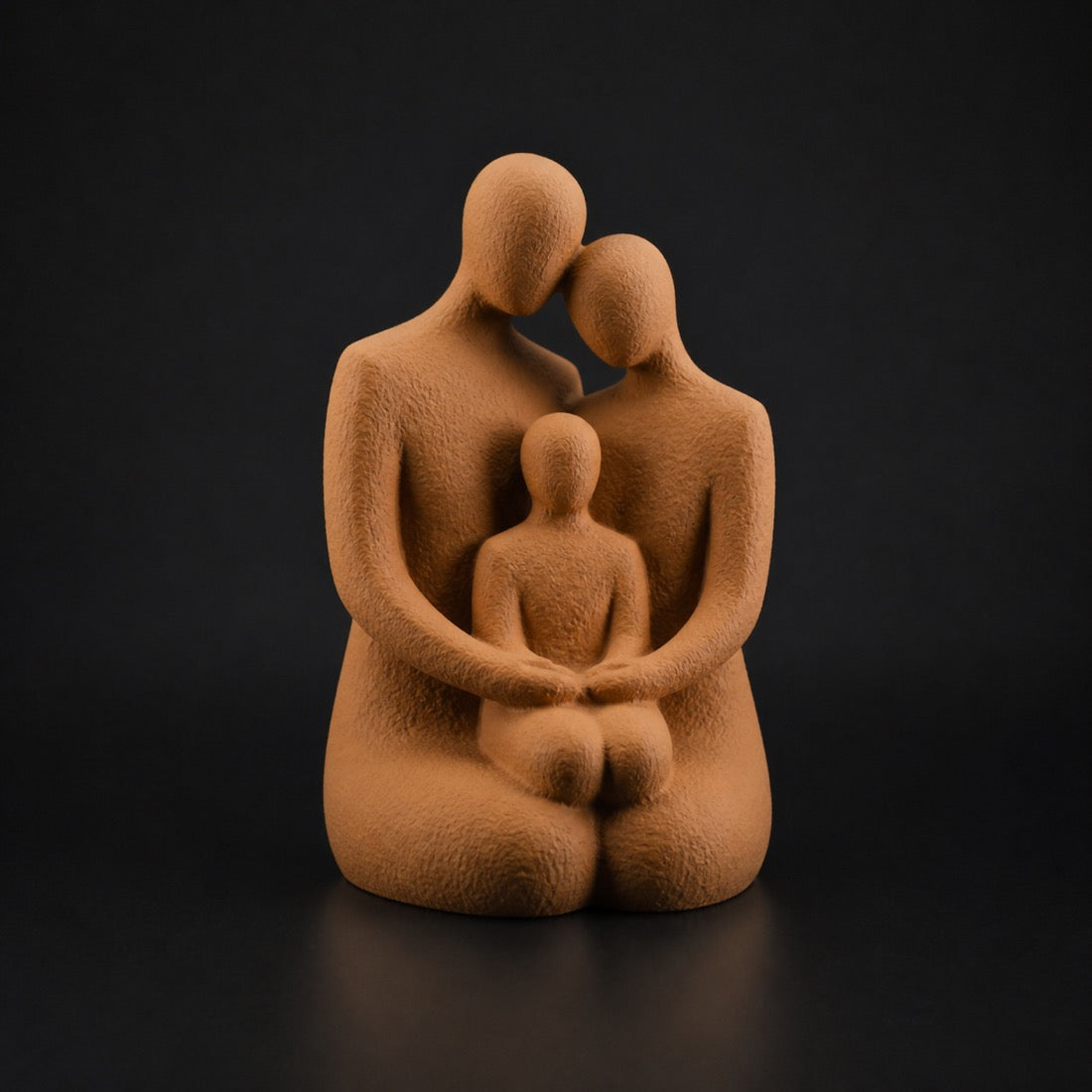 Family Hug Sculpture in Caramel