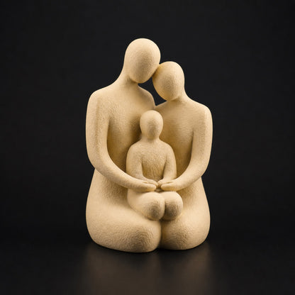 Family Hug Sculpture in Desert Tan