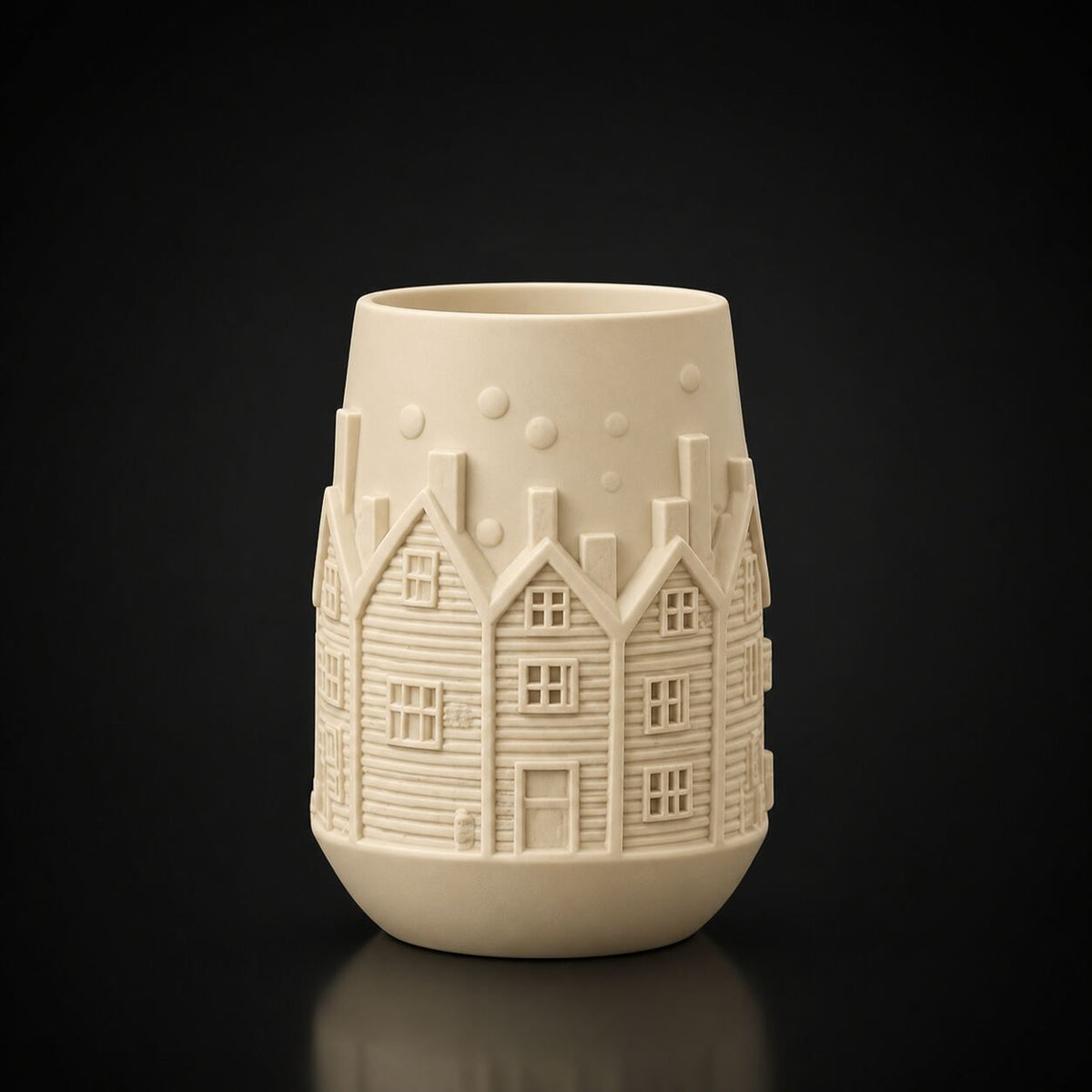 Festive Houses Vase Desert Tan