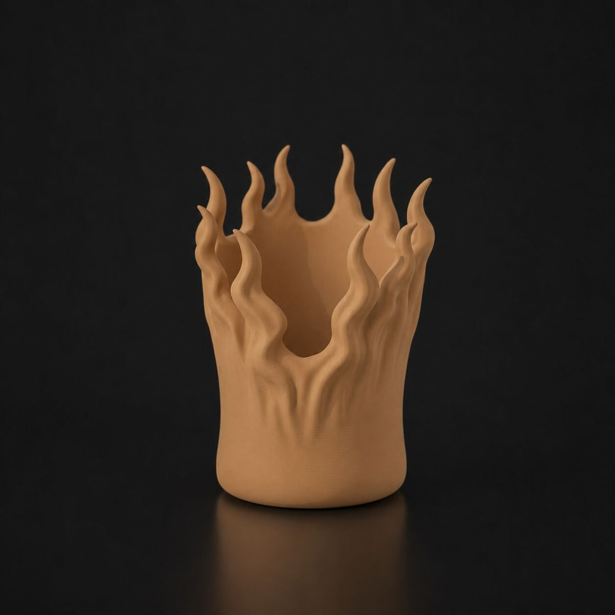 Fire Pen Holder in Caramel