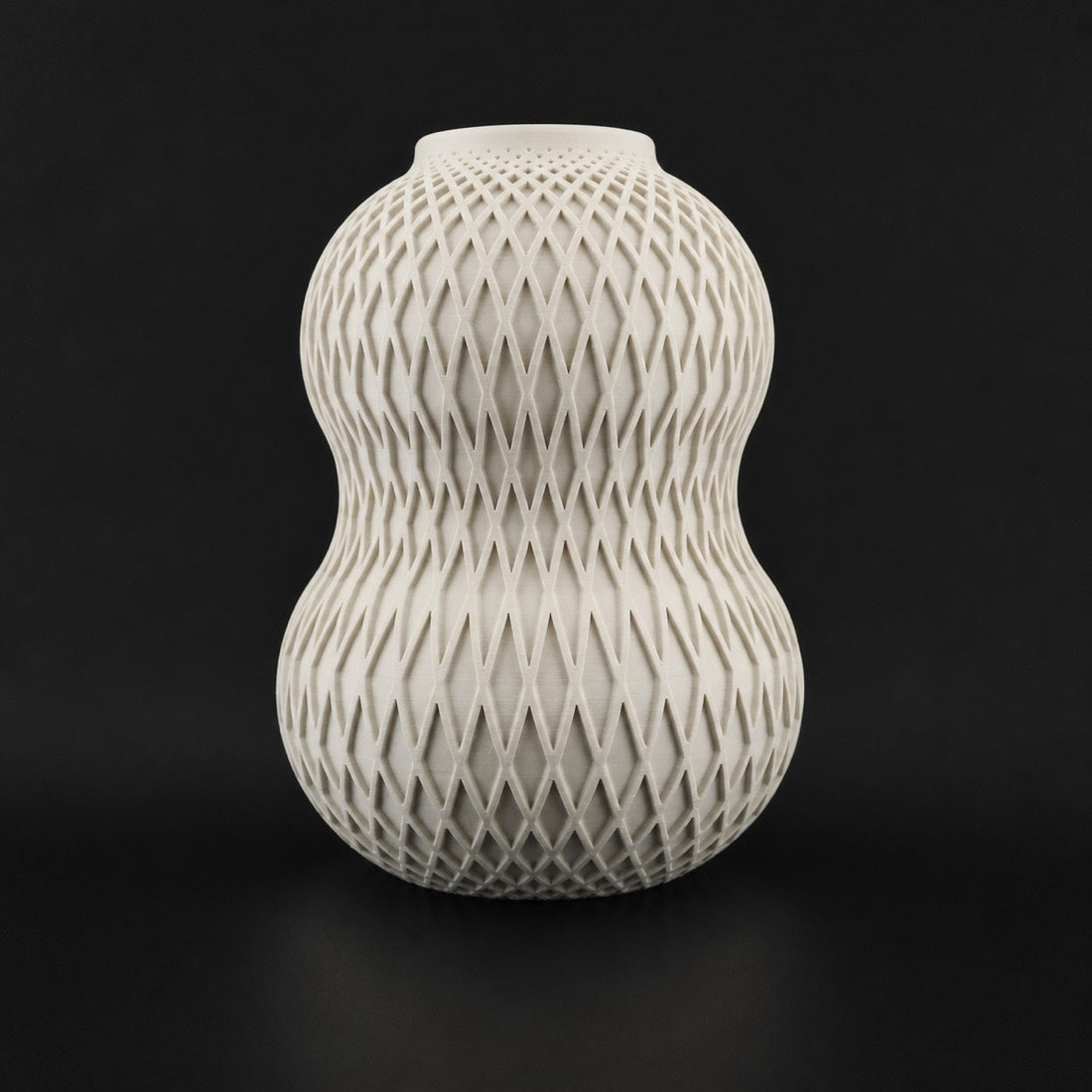 Geometric Facet Vase Bone White