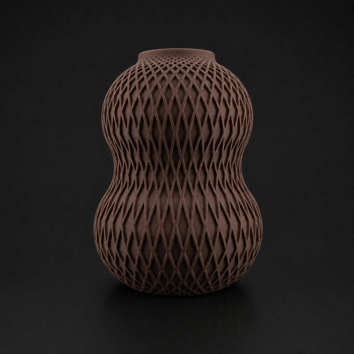 Geometric Facet Vase Cocoa Brown