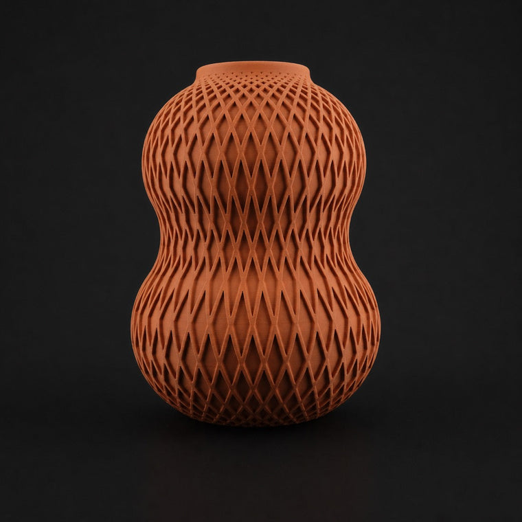 Geometric Facet Vase Terracotta
