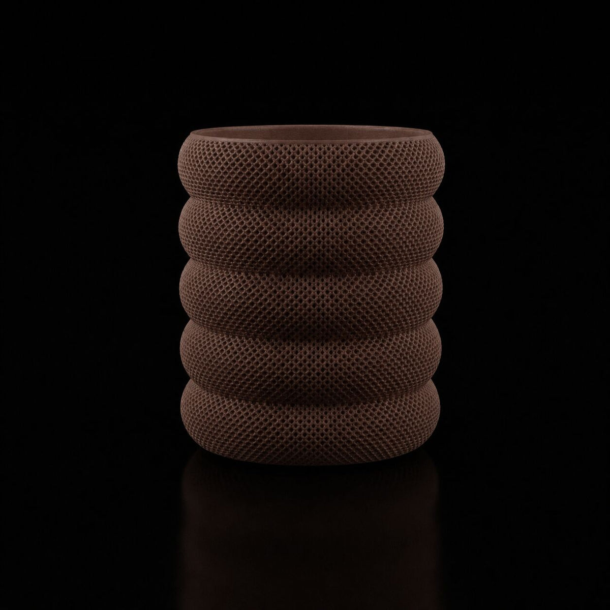 Grid Pen Holder in Cocoa Brown