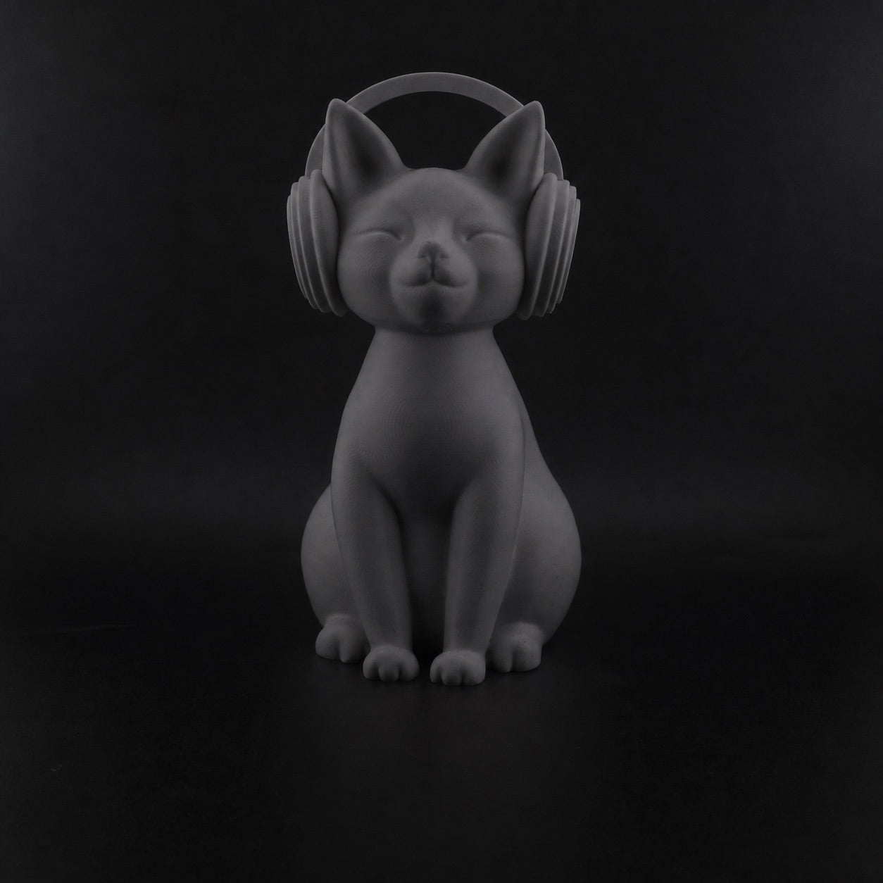 Groove Cat Sculpture - Cat Wearing Headphones