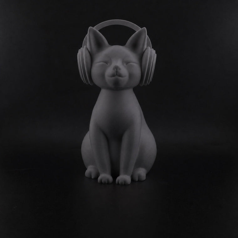 Groove Cat Sculpture - Cat Wearing Headphones