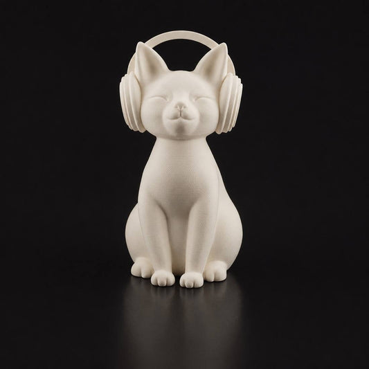 Groove Cat Sculpture - Cat Wearing Headphones