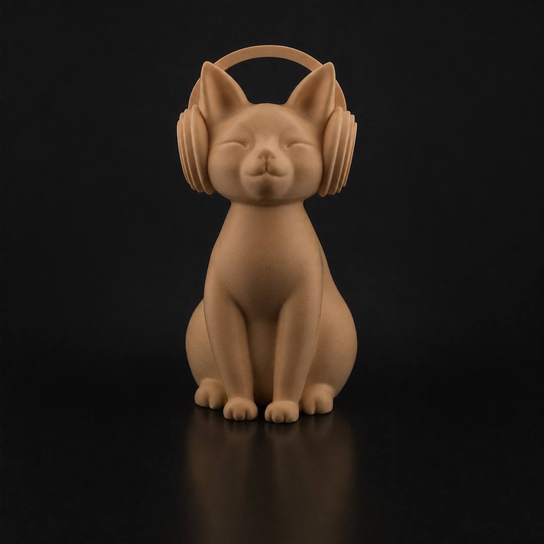 Groove Cat Sculpture - Cat Wearing Headphones