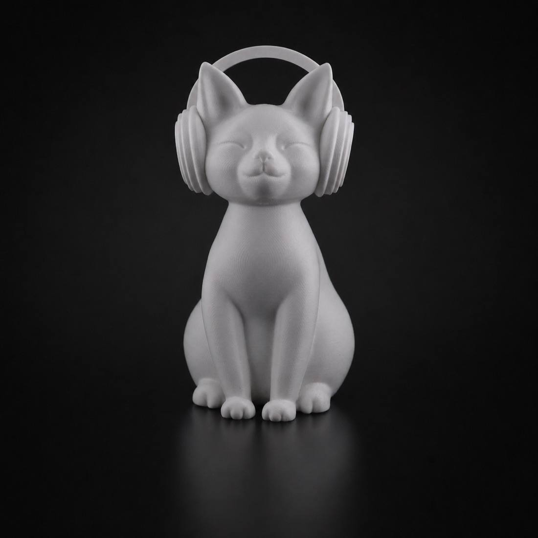 Groove Cat Sculpture - Cat Wearing Headphones