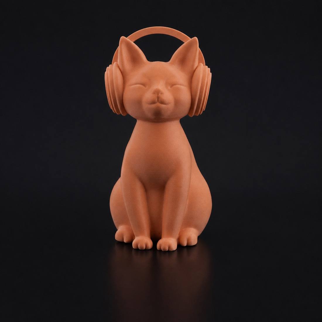 Groove Cat Sculpture - Cat Wearing Headphones