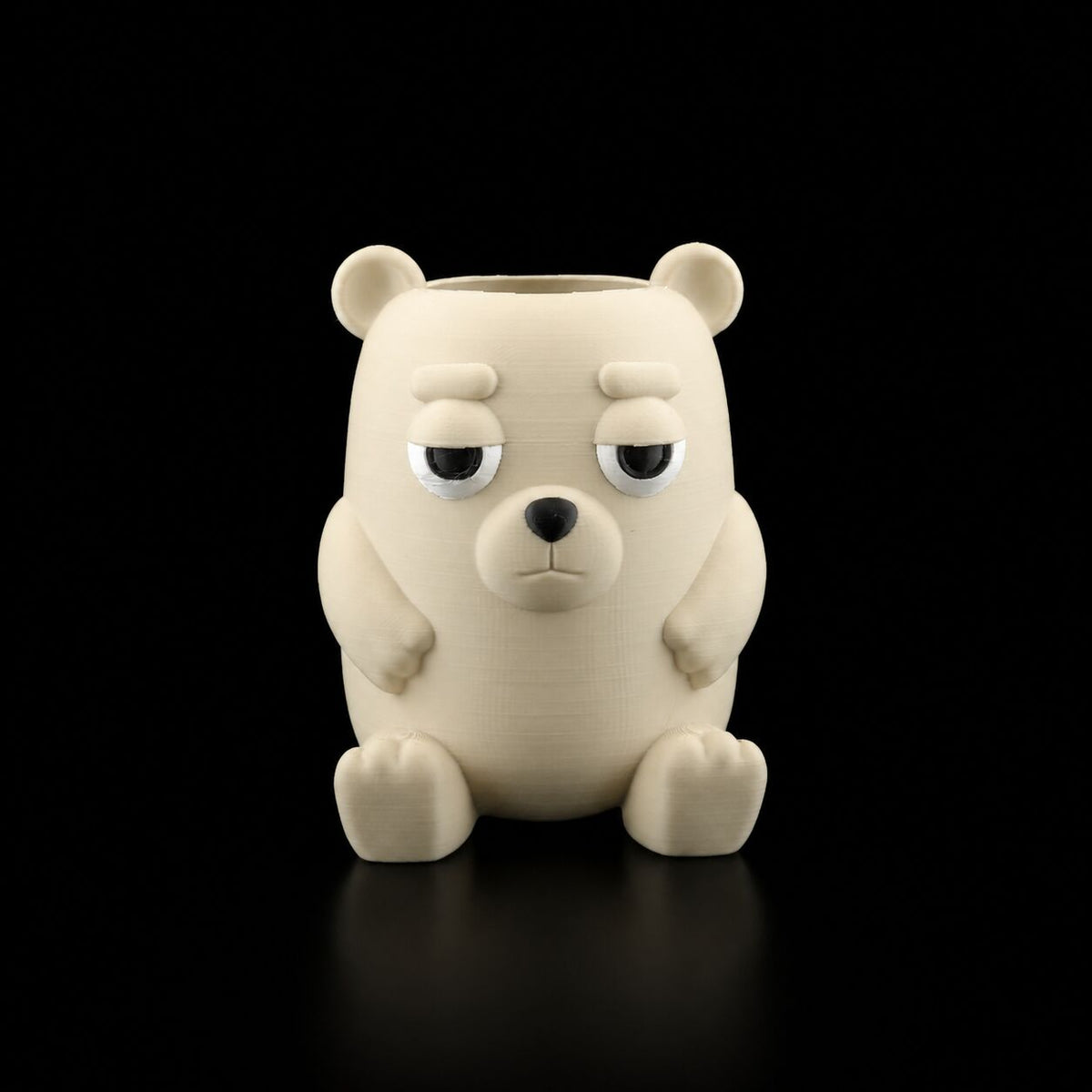 Grumpy Teddy Pen Holder in Desert Tan
