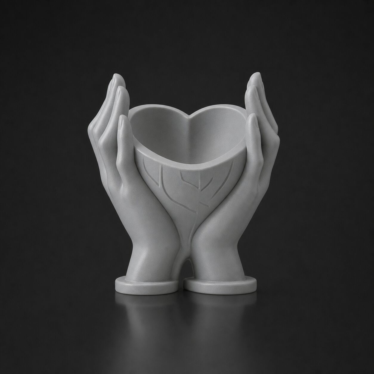 Heart Holding Planter (Only pot) Gray