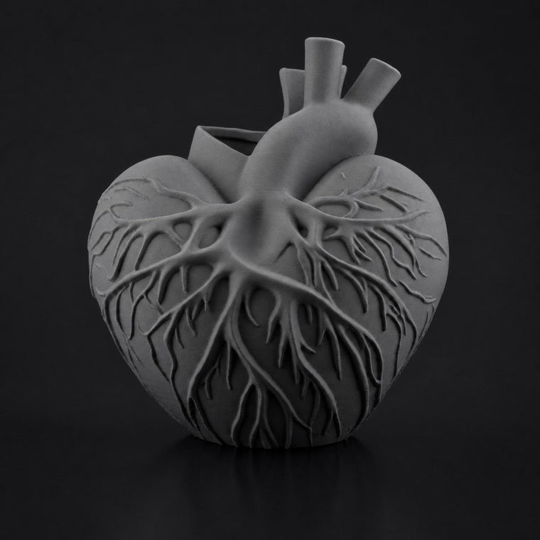 Heart Vase Ashen Concrete