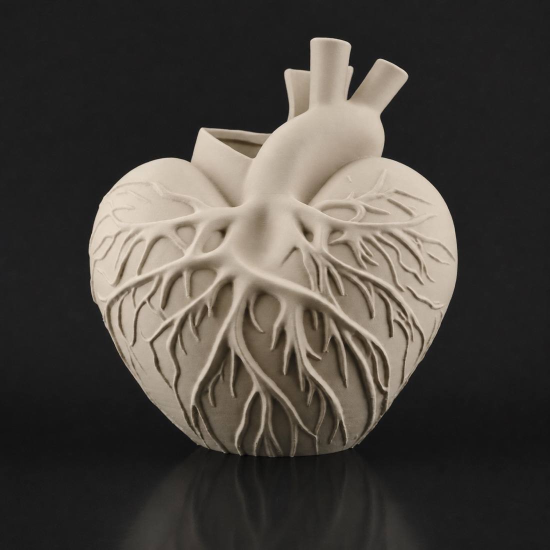 Heart Vase Bone White