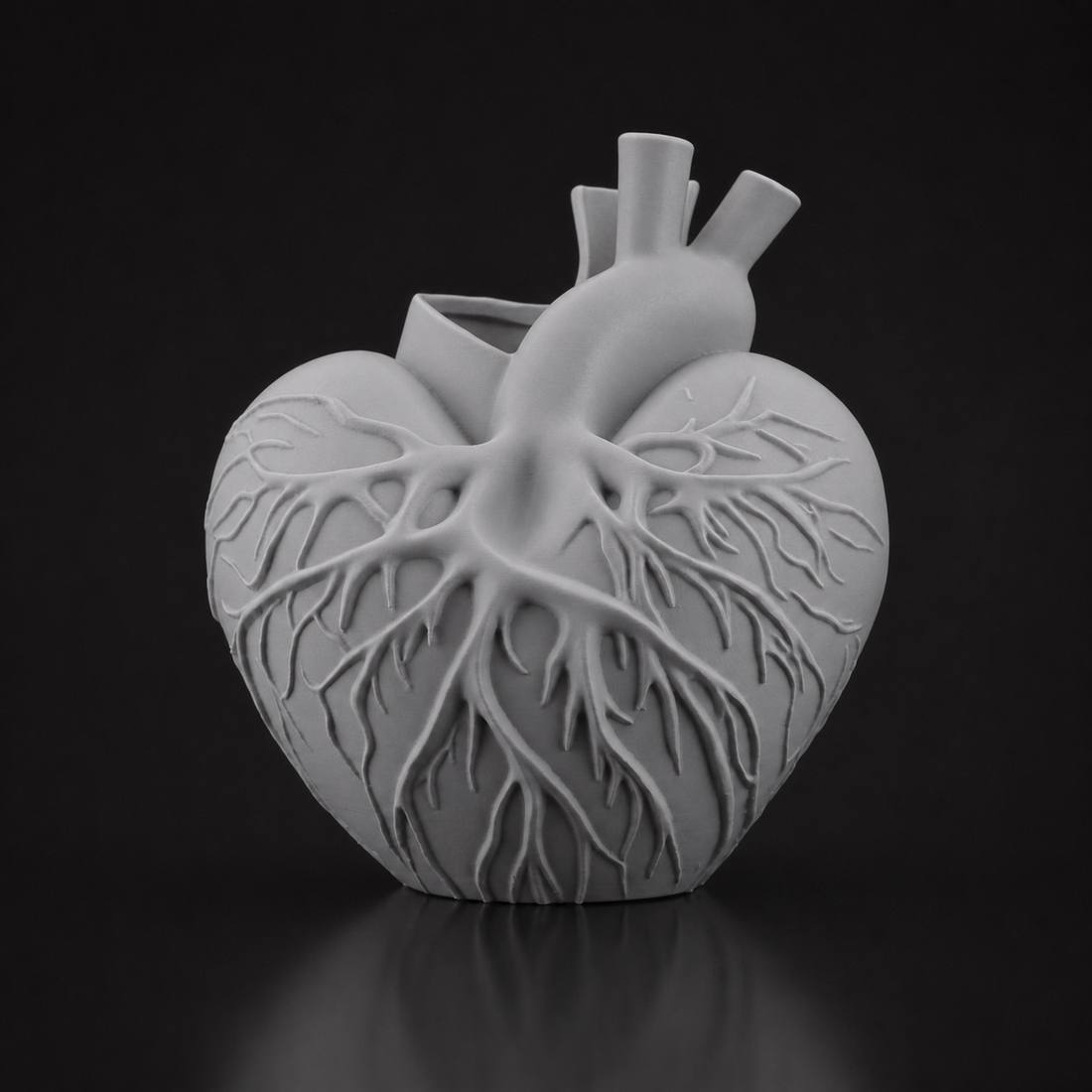 Heart Vase Gray