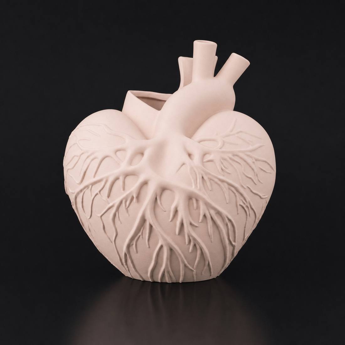 Heart Vase Matte Beige