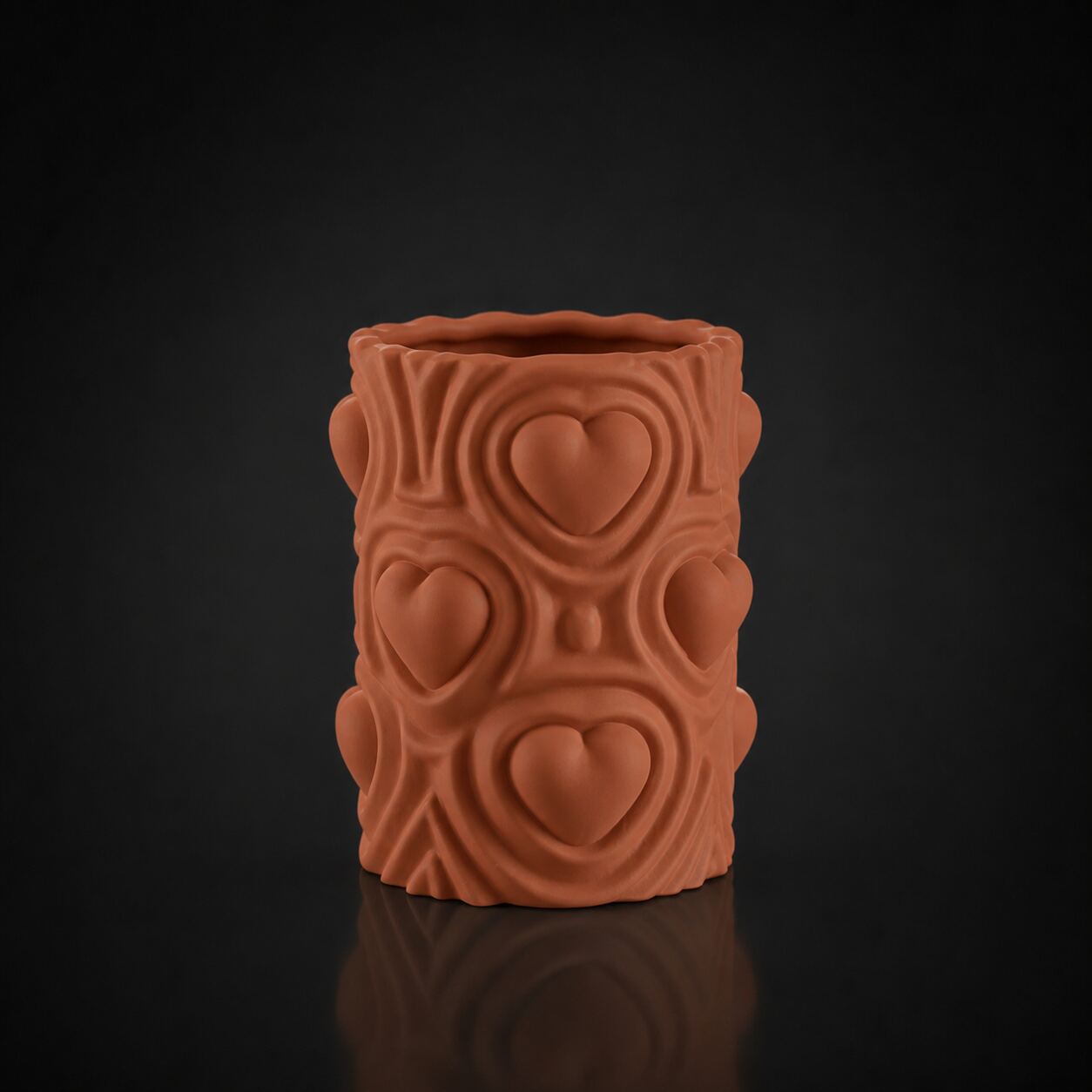 Heartbeat Rhythm Vase  (Only vase) Terracotta