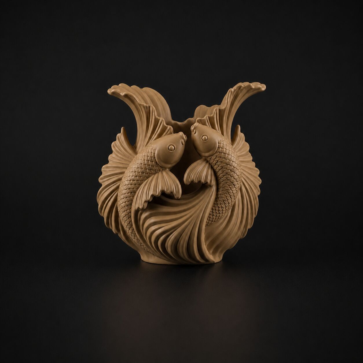 Koi Fish Pen Holder in Caramel