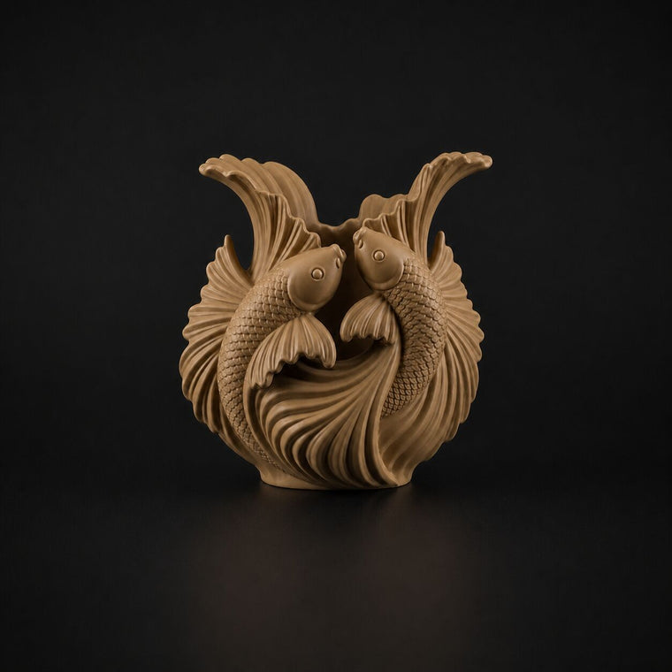 Koi Fish Pen Holder in Caramel