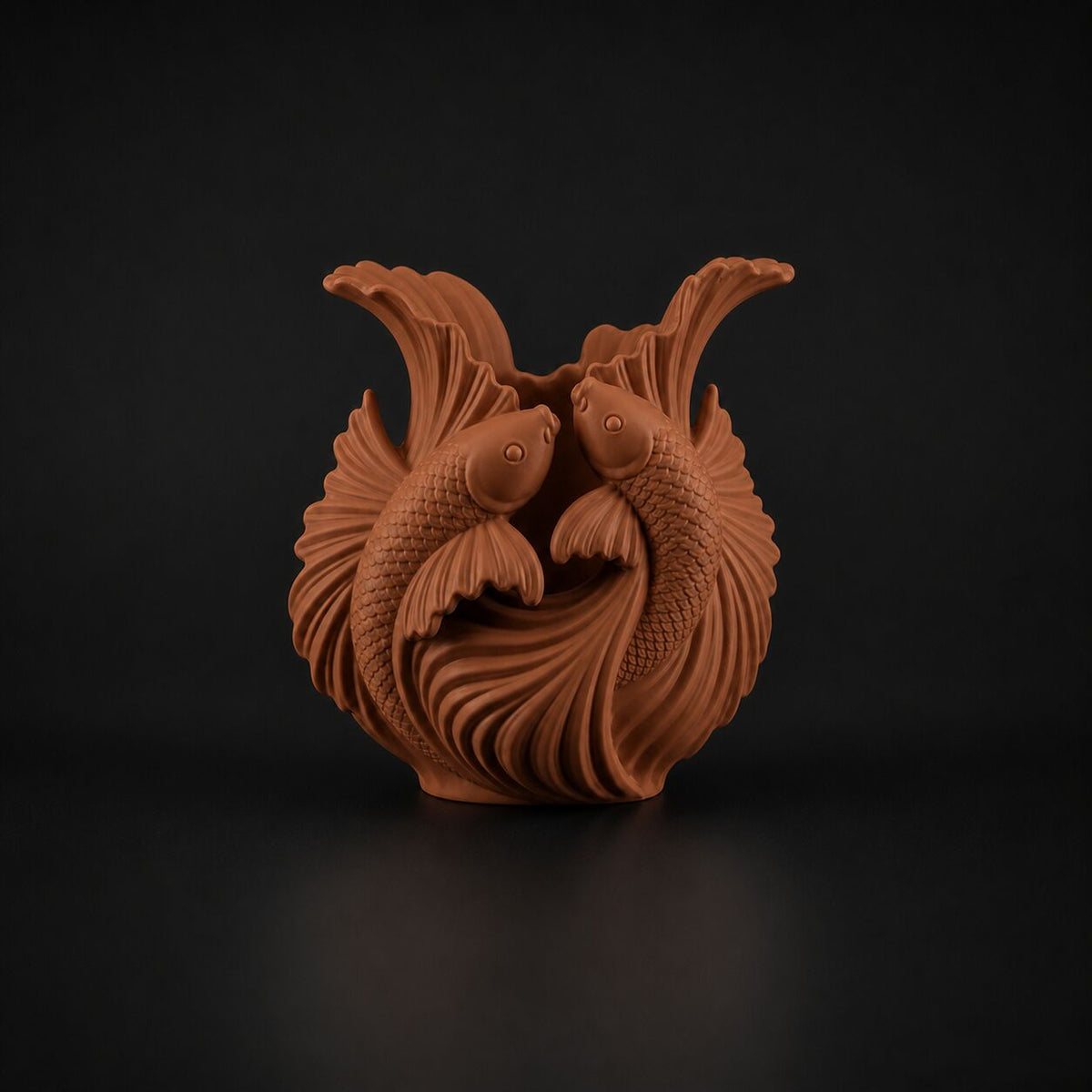 Koi Fish Pen Holder in Terracotta
