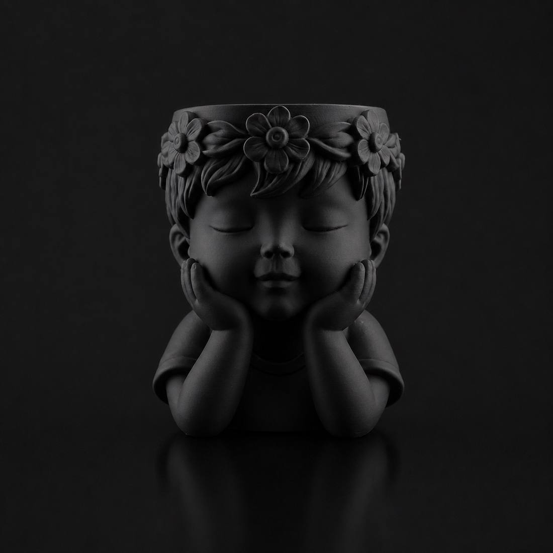 Little Boy Planter Black