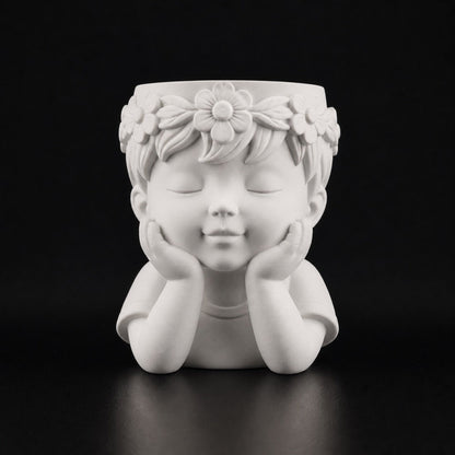 Little Boy Planter Bone White