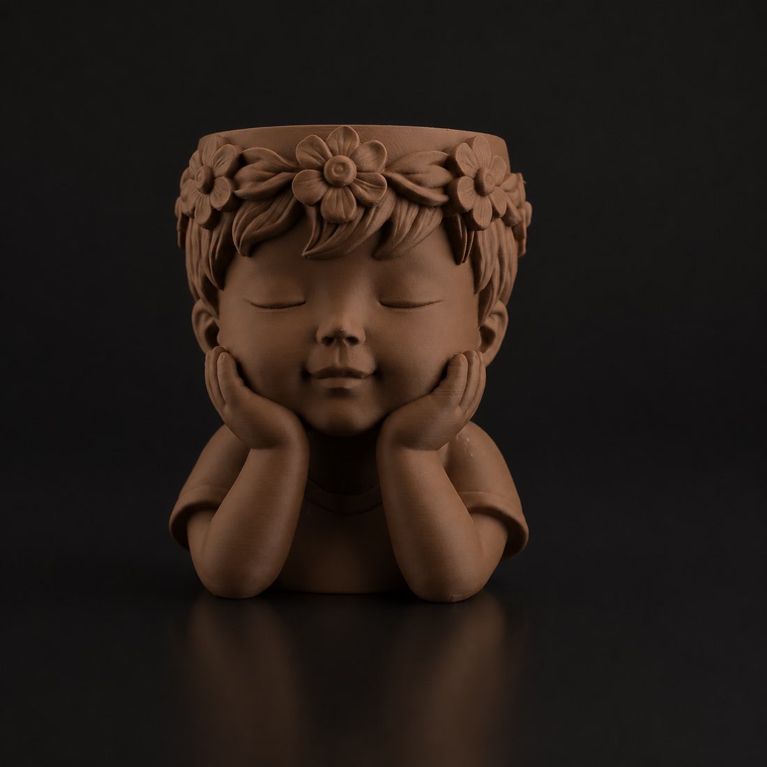Little Boy Planter Cocoa Brown