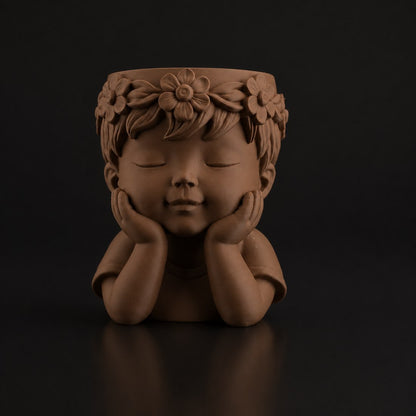 Little Boy Planter Cocoa Brown
