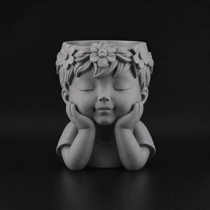 Little Boy Planter Gray