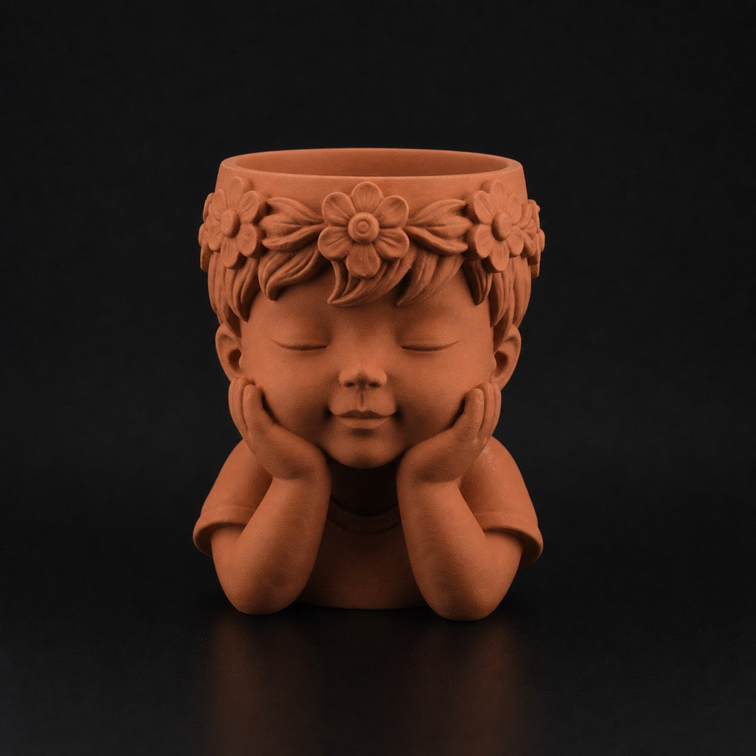 Little Boy Planter Terracotta