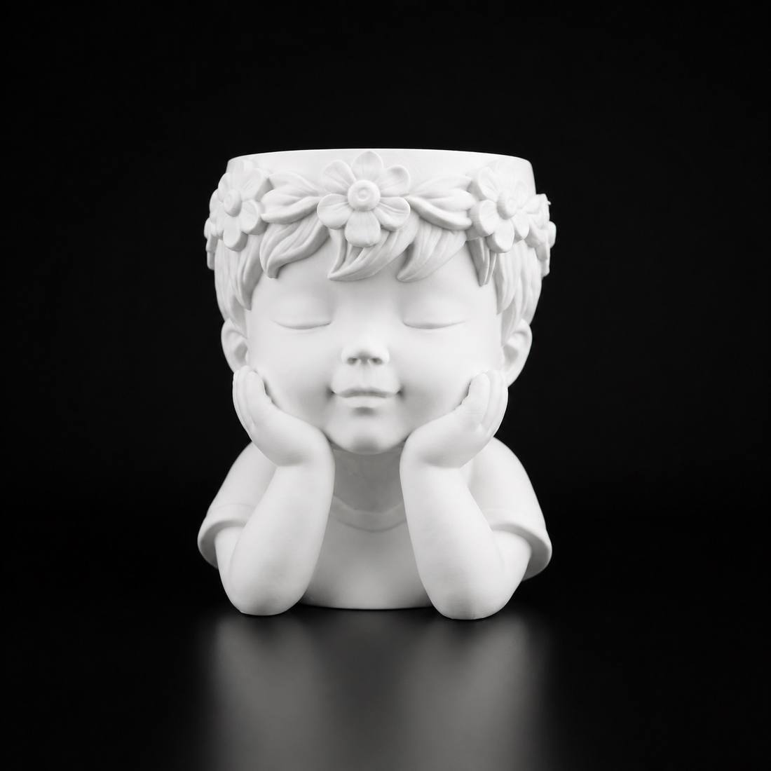 Little Boy Planter White