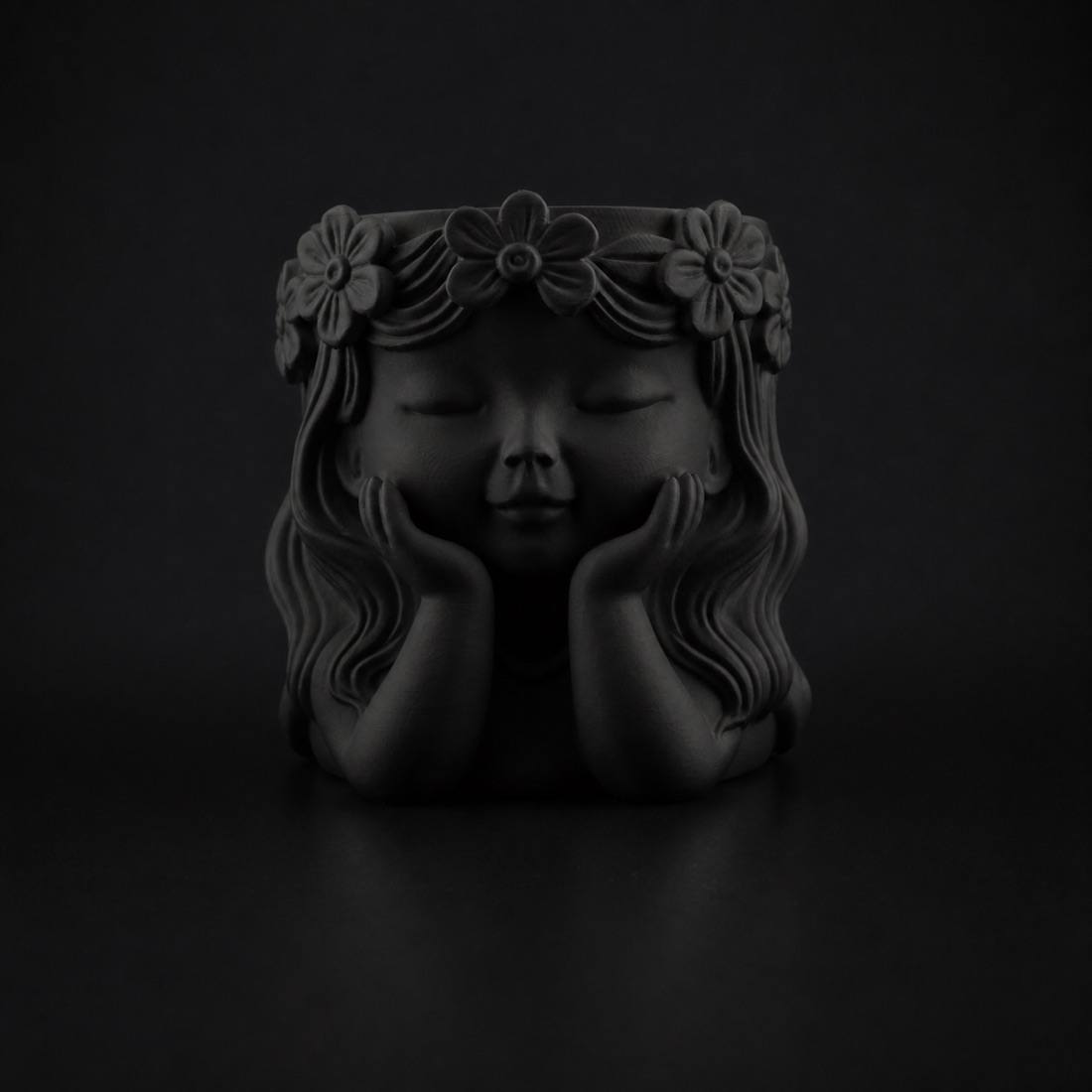 Little Girl Planter Black