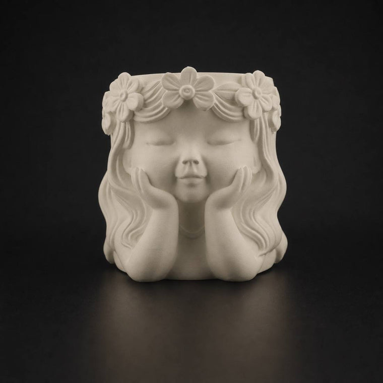 Little Girl Planter Bone White