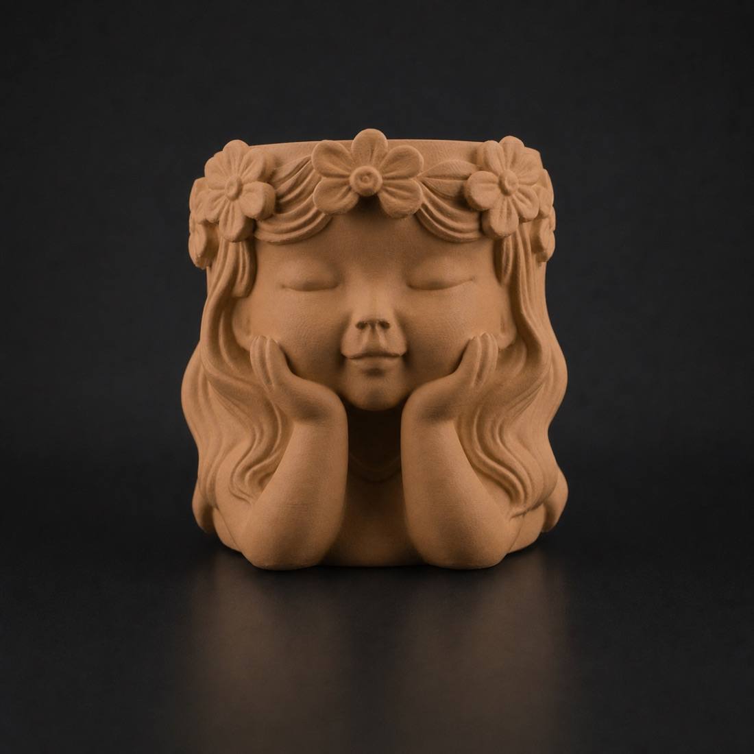 Little Girl Planter Caramel